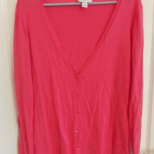 Hot Pink Button Up Sweater